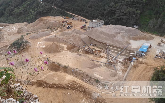 環(huán)保型砂石骨料生產線俯瞰圖