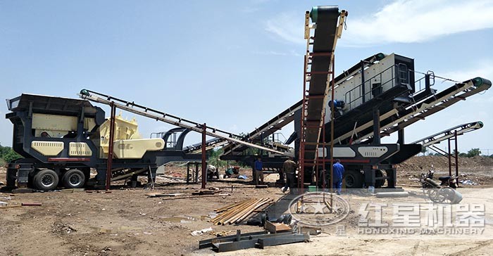 環(huán)保型流動式碎石生產線現(xiàn)場