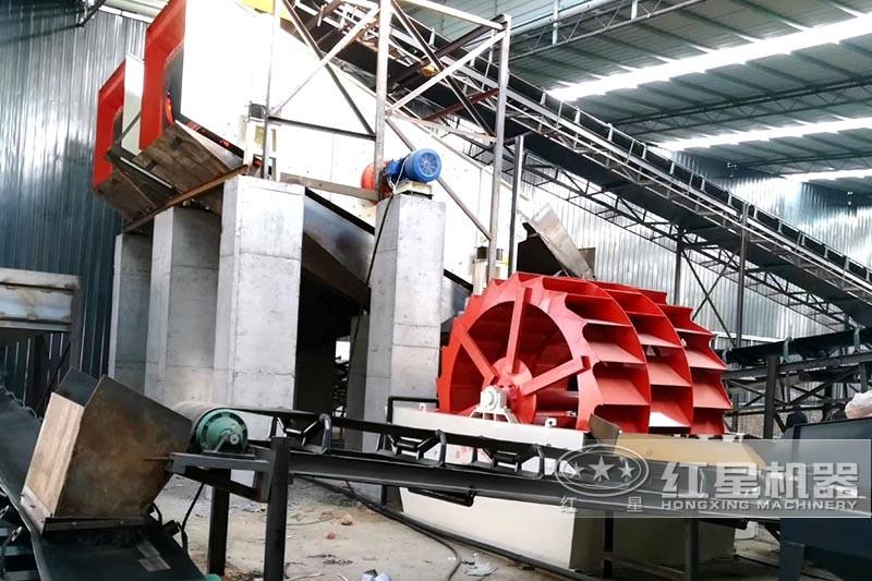 洗砂機(jī)現(xiàn)場(chǎng)，環(huán)保節(jié)能