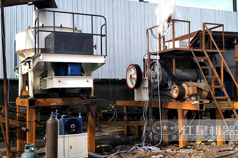 20噸/小時(shí)鵝卵石制砂生產(chǎn)線現(xiàn)場