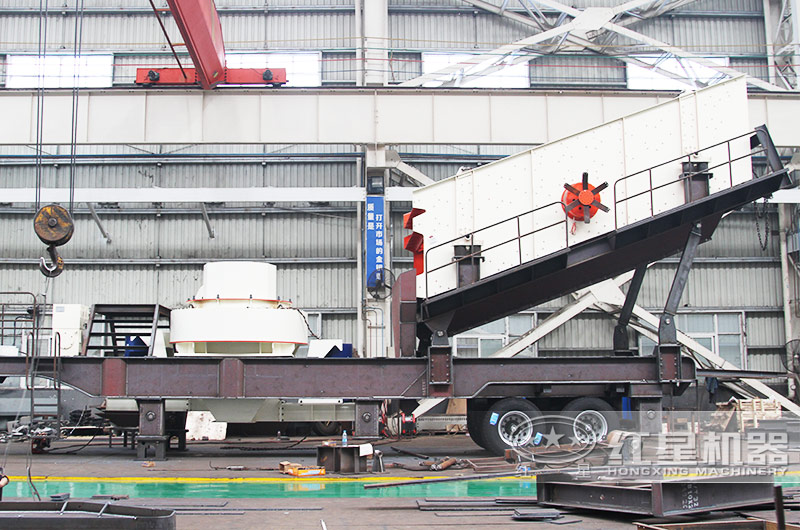 沖擊破移動破碎機，制砂+篩分，多種規(guī)格級配合理