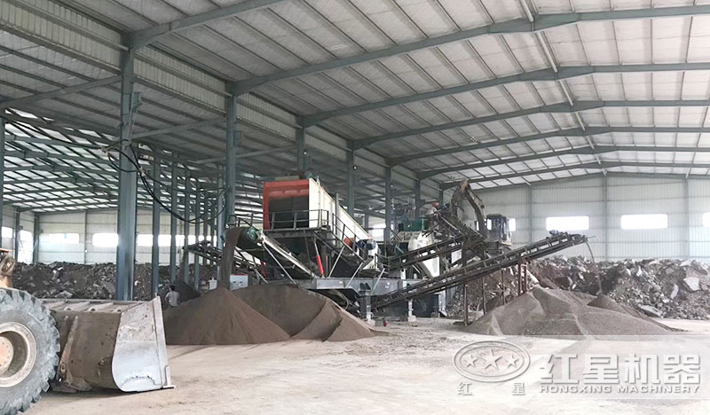 紅星小型移動(dòng)機(jī)制沙篩沙機(jī)現(xiàn)場